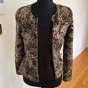 Dana Buchnam knit tank and matching cardigan